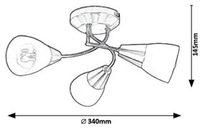 Rabalux 5690 - Mennyezeti lámpa CONNOR 3xE14/40W/230V