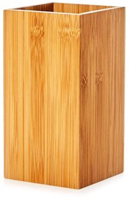 Konyhai eszköztartó állvány, négyzet alakú, kb. 12 x 23 x 12 cm (SZ x M x M), bambusz