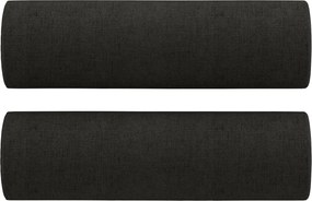 vidaXL 2 db fekete szövet díszpárna Ø15 x 50 cm