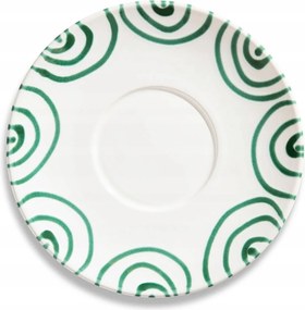 Gmundner Kerámia csészealj desszertes tányér 18 cm Flamed Green kerámia