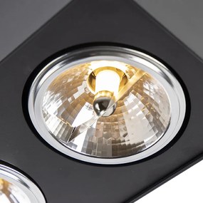 Négyzet alakú fekete reflektor 2 lámpás - Kaya