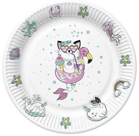 Állatos Cat Vibes papírtányér 8 db-os 18 cm