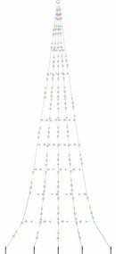 LED Karácsonyfák talajráccsal 276 LED-del Sokszínű 500 cm Fém