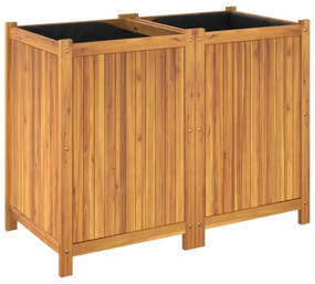 tömör akácfa kerti virágtartó béléssel 100 x 50 x 75 cm