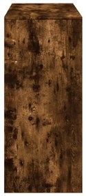 füstös tölgy színű szerelt fa bárasztal polccal 124x46x103,5 cm