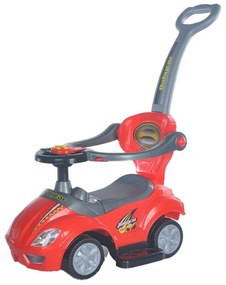 Baby Mix Mega Car 3 az1- ben futóbicikli vezetőrúddal, piros