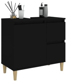 fekete szerelt fa fürdőszobaszekrény 65 x 33 x 60 cm