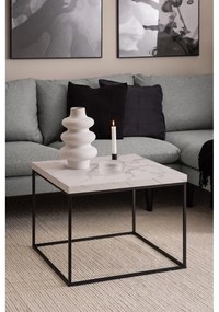 Fehér dohányzóasztal márvány dekoros asztallappal 60x60 cm Barossa – Actona