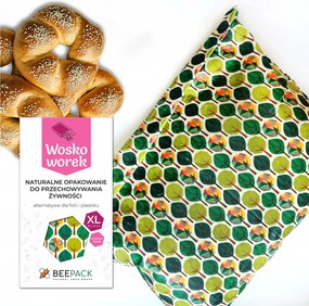 Többször felhasználható viaszzsák Beepack natúr élelmiszerhez Erdő XL 36x32cm 1db