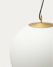 Fehér-aranyszínű függőlámpa üveg búrával ø 10 cm Brisia – Kave Home