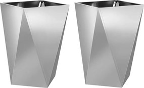 vidaXL Növénytartó 2 pcs Ezüst 50 x 50 x 75 cm Horganyzott acél