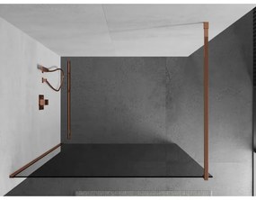 Mexen Kioto zuhanyparaván 120x200 cm 8 mm, rózsaszín arany profil, szürke üveg, 800-120-101-60-40