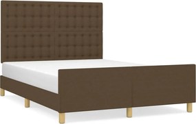 vidaXL sötétbarna szövet ágykeret matrac nélkül 140 x 190 cm