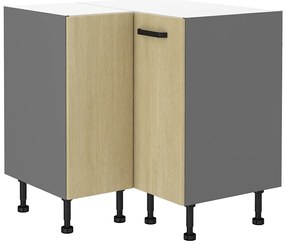 Sarok alsó konyhaszekrény Scarmi 89x89 DN 1F BB (Antracit + Herringbone scandi). 1049779