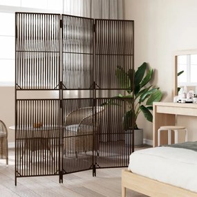 barna 3-paneles polyrattan térelválasztó