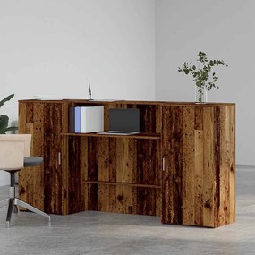 recepciós pult antik fa 200x50x103,5 cm szerelt fa