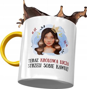 Sárga Bögre Lúcia Barátnőknek Ajándék Nyomtatott Fotóval