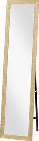 HOMCOM Téglalap alakú tükör falra, állványra vagy asztalra fából készült kerettel nappaliba, hálószobába 37 x 157 cm Természetes fa | Aosom