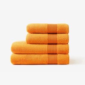 Goldea micro exclusive frottír törölköző és fürdőlepedő - narancssárga 50 x 100 cm