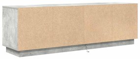 betonszürke TV-szekrény LED lámpákkal 160,5x41x50 cm