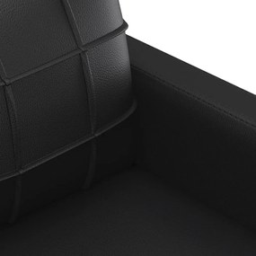 4 részes fekete műbőr ülőgarnitúra párnákkal