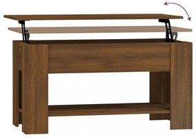 barna tölgyszínű szerelt fa dohányzóasztal 101x49x52 cm