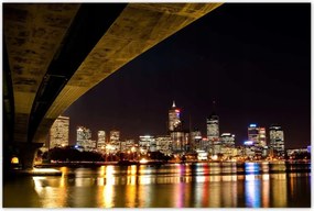 Poszterek 120x80 Éjszakai kép híddal