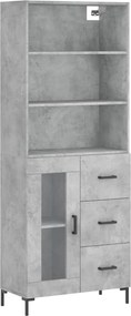 vidaXL betonszürke szerelt fa magasszekrény 69,5 x 34 x 180 cm