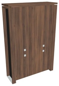 Verno+ S magas szekrény 140 x 46 x 210 cm, osztva, dió / fekete