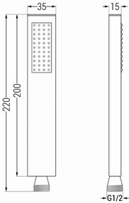 Mexen tartozékok - rejtett 1 pontos kézizuhany készlet R-02, grafit, 785006050-66