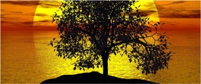Egy fa sziluettjének képe (120x50 cm)