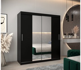Ruhásszekrény 180 cm Toki 1 (matt fekete + matt fekete). 1064920