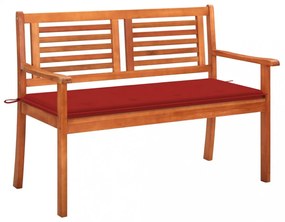 2 személyes tömör eukaliptuszfa kerti pad párnával 120 cm