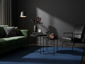 ATENA GLASS lerakóasztal szett 2 db Ø 40/45 cm, fekete