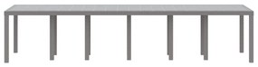 Kerti Asztal Világosszürke 350x100x73 cm Poly Rattan