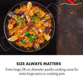 Klarstein Delicatessa 3 Flex, indukciós főzőlap, 6600 W, 3 zóna, üvegkerámia, fekete