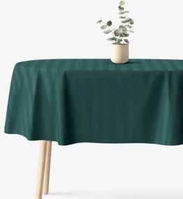 Goldea ovális ünnepi damaszt terítő - sötétzöld csíkos 120 x 200 cm