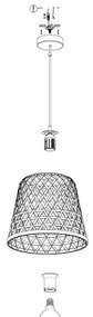 Eglo 55696 - KIRKCOLM kábeles függeszték 1xE27/60W/230V bézs