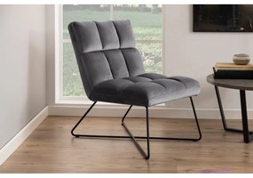 Szürke bársony fotel Alba – Actona