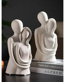 Fehér kerámia asztali dísz, 21x8,5x10 cm