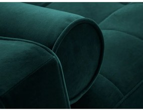 Santo olajzöld kinyitható bársony sarokkanapé, bal oldali - Milo Casa