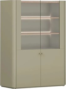 Elivo kétajtós vitrin 100 cm - eukaliptusz / baltic dune tölgy