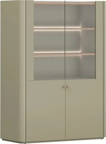 Elivo vitrines szekrény 100 cm kétajtós - eukaliptusz / baltic dune tölgy