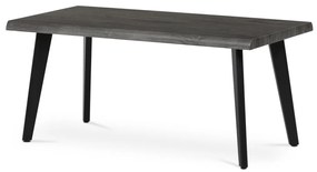 Măsuță de cafea 120x60x55 cm, blat MDF, decor stejar gri, metal, picioare negre
