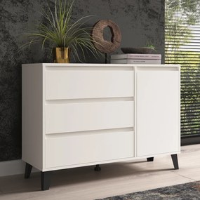 BOGAN 1D3S komód, fehér