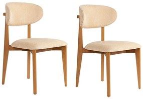 Lionte Beige and Dark Oak étkezőszék szett, 2 db