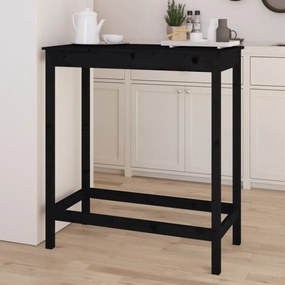 fekete tömör fenyőfa bárasztal 100 x 50 x 110 cm