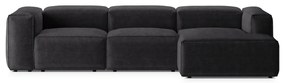 Sötétszürke kordbársony sarokkanapé (jobb oldali-heverő résszel) Bergano – Cosmopolitan Design