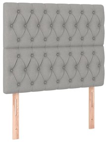 világosszürke szövet LED-es fejtámla 90x7x118/128 cm