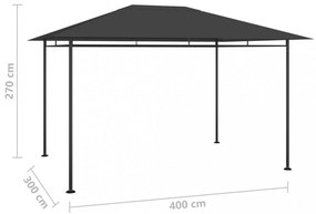 antracitszürke pavilon 384x281x270 cm 180 g/m²